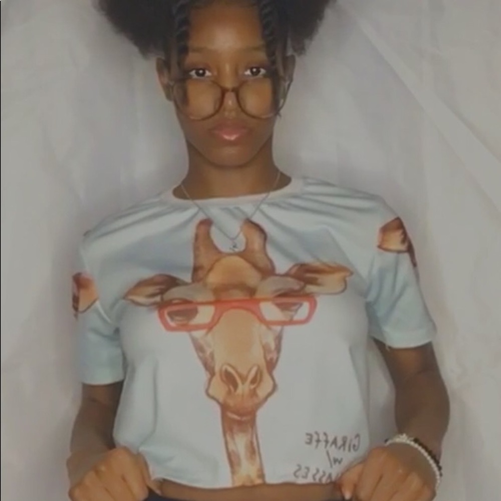 A Giraffe W/ Glasses Crop Top